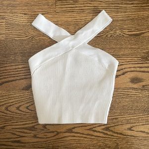 Aritzia BABATON Sculpt Knit Criss Cross Cropped Tank